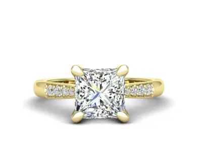 Engagement ring Lara princess 3D print model