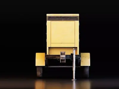 Industrial Diesel Generator Trailer Low-poly 3D model