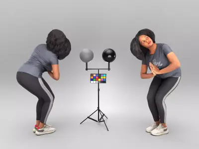 African woman doing yoga 436 Low-poly 3D model