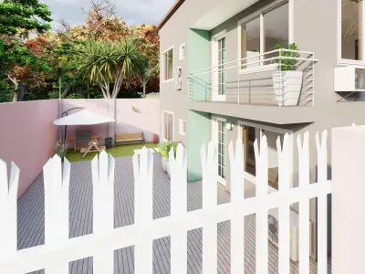 Four bedroom storey building modeled  3D model
