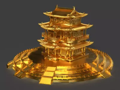 Chinese ancient house Low-poly 3D model order