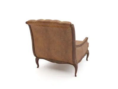 Traditional Style Leather Carved Chair 3d Model 3D model