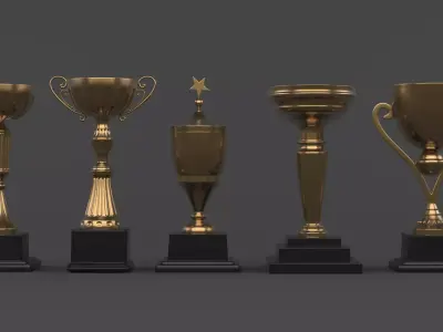 Trophy Cup Collection 3D model buy
