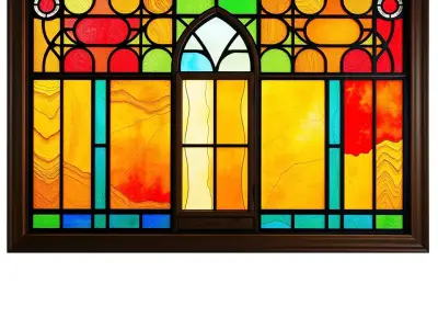 Vibrant Stained Glass Window model pack Low-poly 3D model