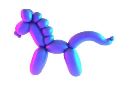 Pony Horse Balloon Decoration Props Second Life toy 3D print model