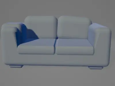 Basic couch sofa with throw Free 3D model