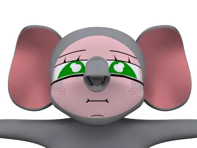 Elephant Girl Rigged MAX 2010 3D model