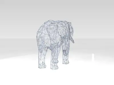 Elephant Wireframe 3D model