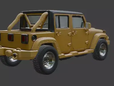 Jeep and Tyres are seperated 3D model