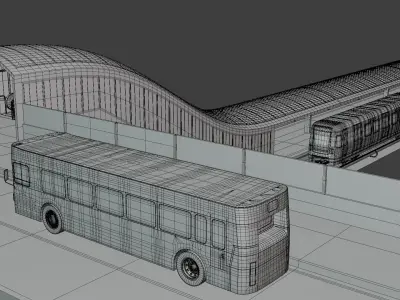 Stockholm metro station IV 3D model