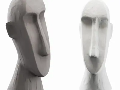 Minimalist long face sculpture 3D model
