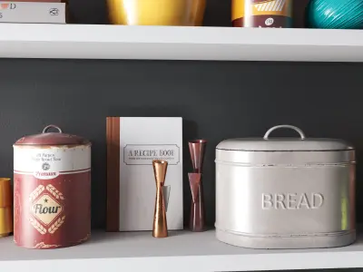 Big Set Of Kitchen Decor 3D model