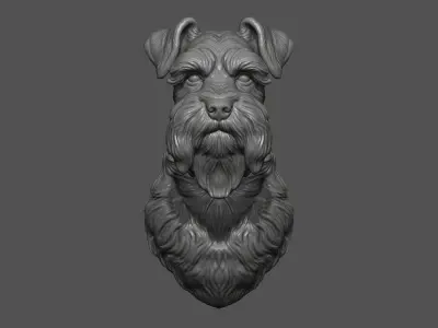 Schnauzer bust head 3D print model