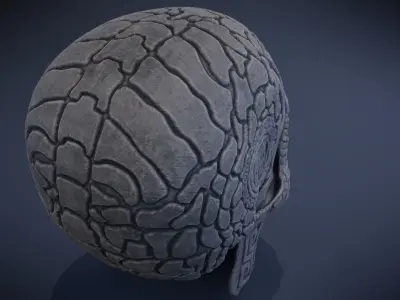 Aztec Skull  Low-poly 3D model