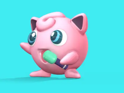 Pokemon Jigglypuff Low Poly 3D Model Free low-poly 3D model