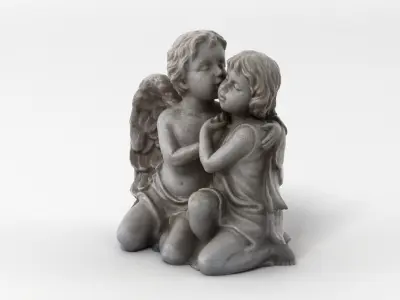 Angel 2 pair of angels kissing each 3D model