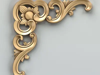 Carved decor corner 014 3D model