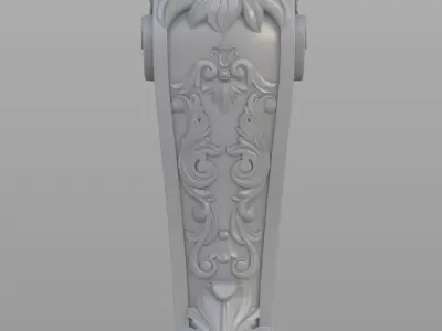 Lion Pillar Baluster 3D model