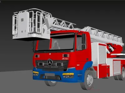 fire engine Mercedes Atego 3D model