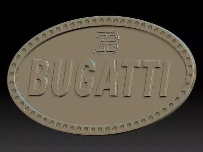 Bugatti logo car logotype 3D print model