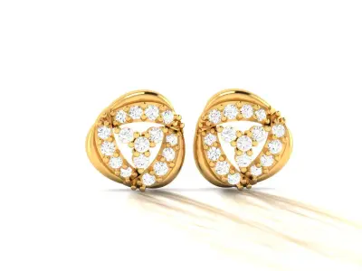 Studs Earrings for Women 3dm STL FBX OBJ Render Details 3D print model