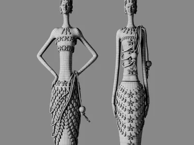 African woman sculpture  3D model