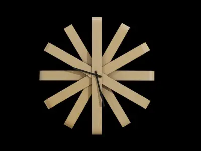 Umbra Ribbonwood Wall Clock wood vaneer Low-poly 3D model