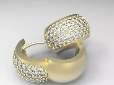 Diamond Earring 3D model