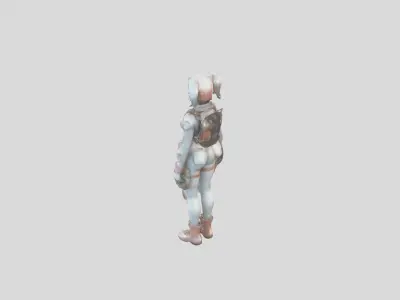 Futuristic Sci-Fi Human 3D Model Low-poly 3D model