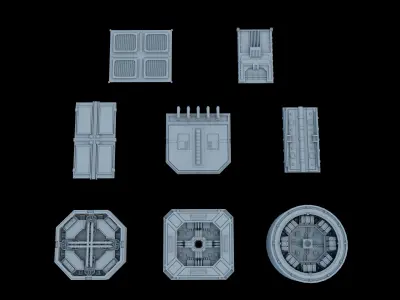 Sci-Fi  Greeble Kitbash 3D model