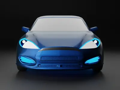 High Poly Tesla Car Free 3D model