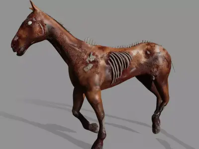 Zombie Horse Low-poly 3D model