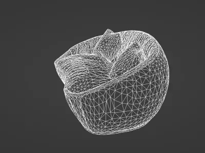 Luxurious Modern Red Velvet Sofa with Cushions 3D model