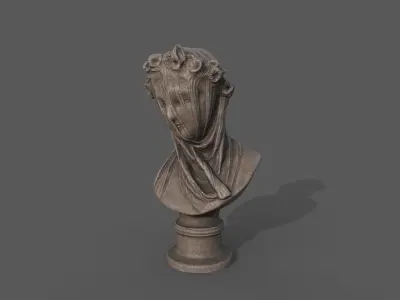 the Veiled Lady bust  Low-poly 3D model