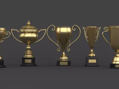 Trophy Cup Collection 3D model 4