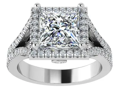 Square Halo Split Shank Ring 4467 3D print model