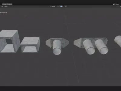 Cement or concrete pipe and box culvert for civil construction Low-poly 3D model