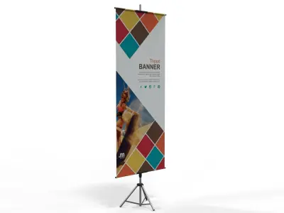 Tripod Banner Stand 3D model