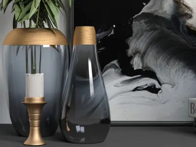 Glass vase decor01 3D model