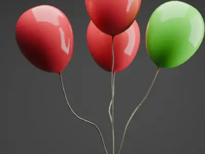 Floating Balloon Animation 3D model