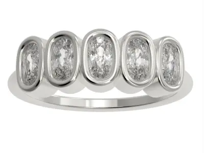 9 different Bezel set rings  3D Model Pack