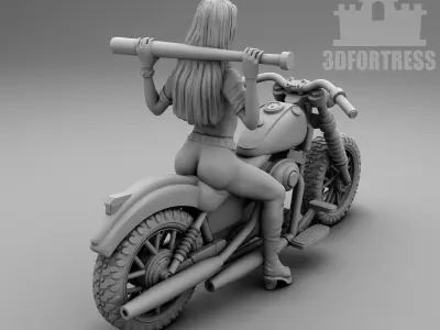 Biker girl 3D print model