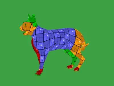 Devon Rex Cat Low-poly 3D model