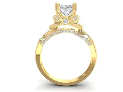 Luxury Crown Diamond Engagement Ring 1492 3D print model