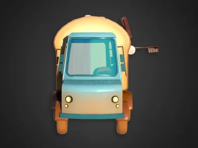 Asset - Cartoons - Food Car - Bakery 3D model