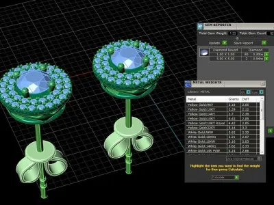 Diamond Jewelry Earring 5mm STONE 015 3D print model