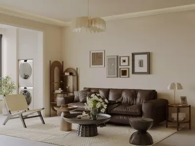 Luxury living room dining room interior scenes 28 3D model