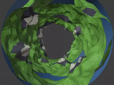 Oneill Cylinder Low Poly Game Assets Low-poly 3D model