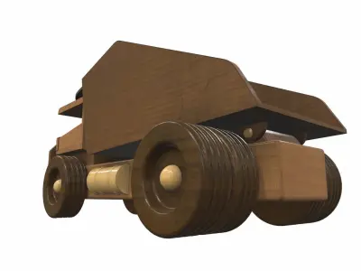 Wooden car toy truck 5 Free 3D model