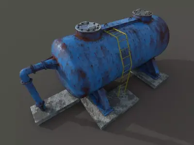 Oil tank Low-poly 3D model shop